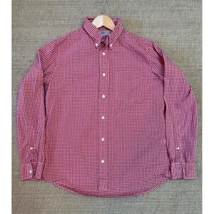 Jack Smith Shirt Mens Large Red White Gingham Check Long Sleeve Button Down Prep